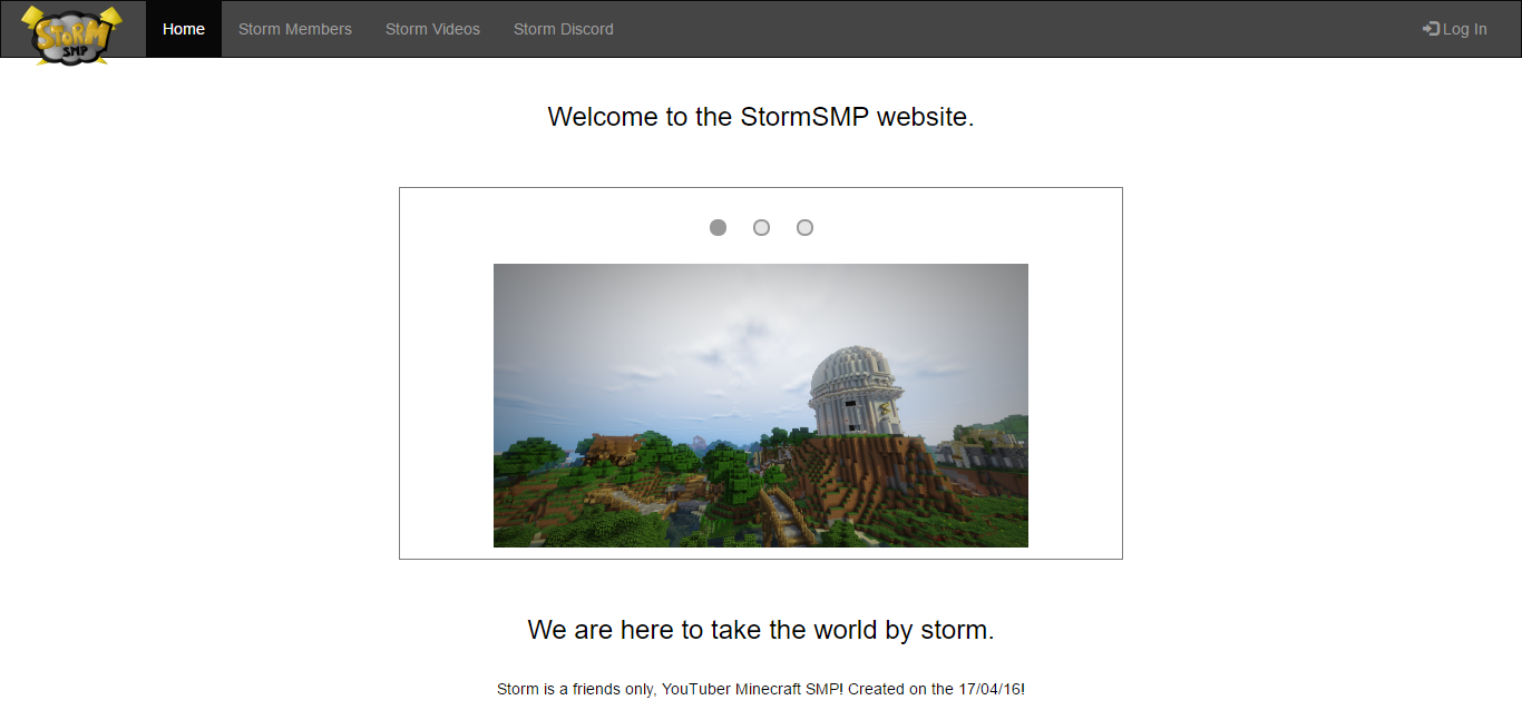 StormSMP website StormSMP website preview